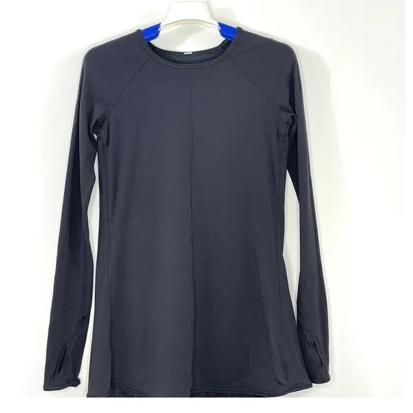 Lululemon Making Moves Long Sleeve Top Pleated Back Rulu Fabric Black Size 2 - Image 9