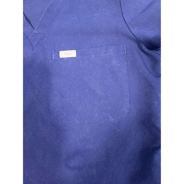 FIGS Technical Collection Scrub Top Womens XXS Navy Blue V Neck Medical Uniform - Image 3