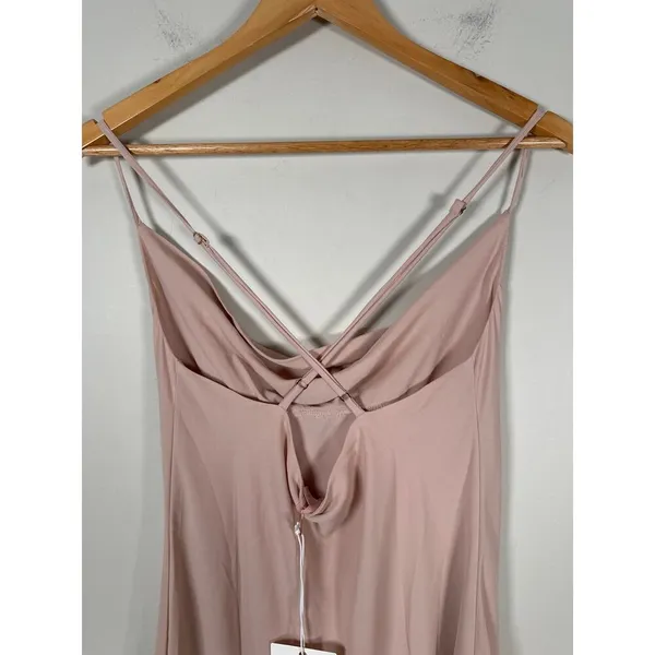 Show Me Your Mumu‎ Verona Cowl Neck Dress Dusty Pink Beige Chiffon Womens Size S - Image 7