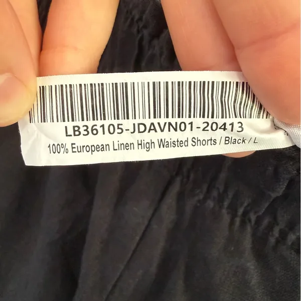 Quince Women's 100% European Linen High Waisted Pull-On Shorts Black Size Large - Image 7