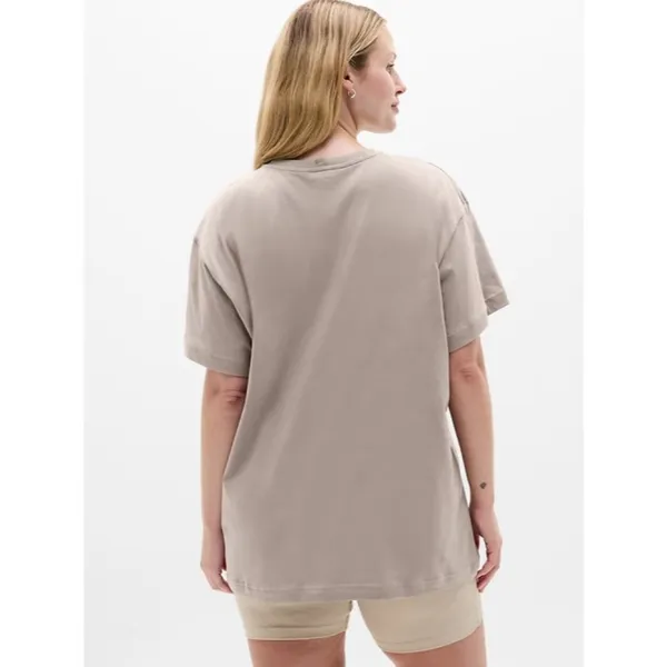 New Athleta M True Cotton Short Sleeve Tee Mortar Mushroom Medium - Image 5