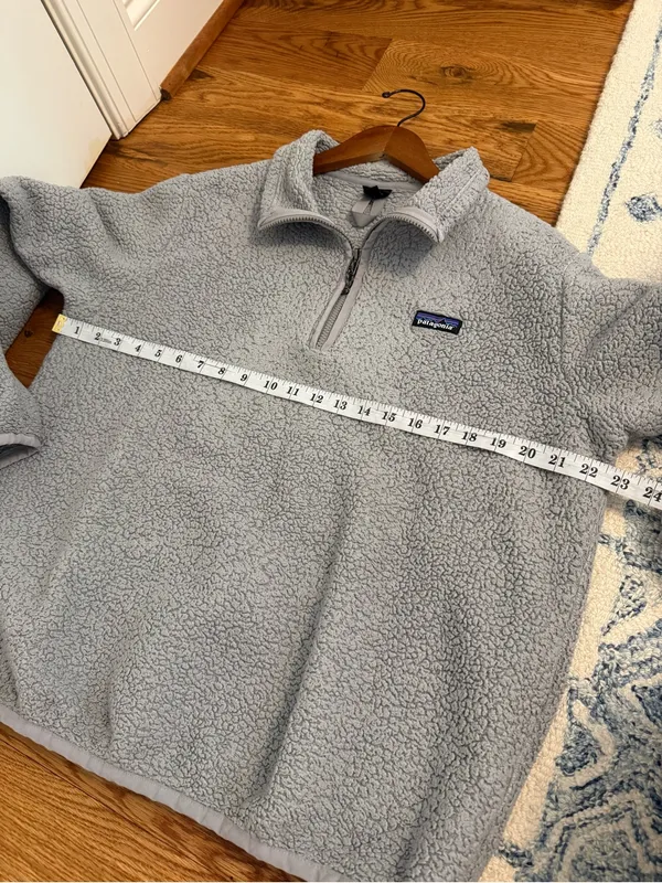 Patagonia Los Gatos Fleece 1/4 zip Pullover Salt Gray size Large - Image 10