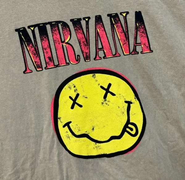 Nirvana Nevermind Tour Dead Eyes Smiley Promo Grunge Tee XL - Image 4