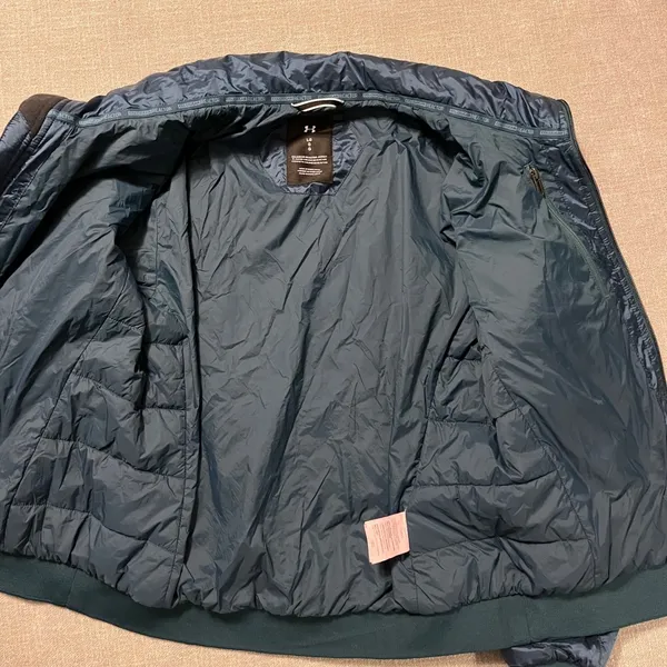 Under Armour Coldgear‎ Reactor Puffer Jacket Women's Large Quilted Zip Up Green - Image 5