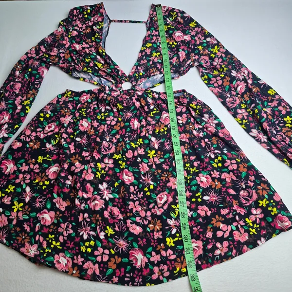The Drop x Lauravanessa NWT Floral Cutout Mini Dress Black‎ Multi Size M - Image 10