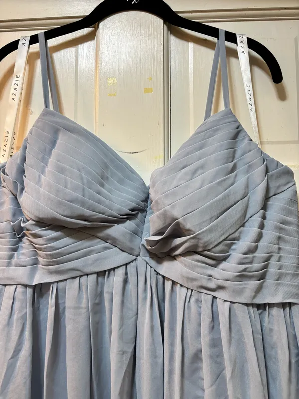Azazie Size 16 Dusty Blue Bridesmaid Dress - Image 2