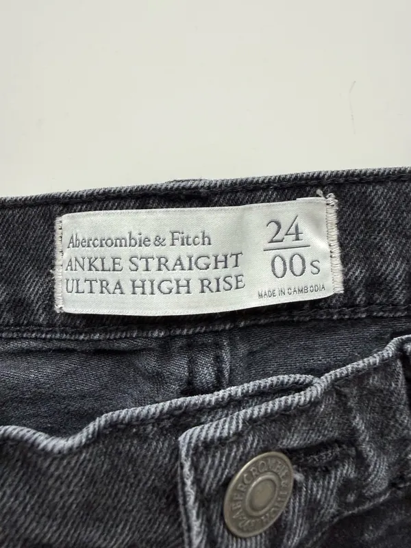 Abercrombie & Fitch Distressed Jeans- The Ankle Straight Ultra High Rise - Sz 00 - Image 4