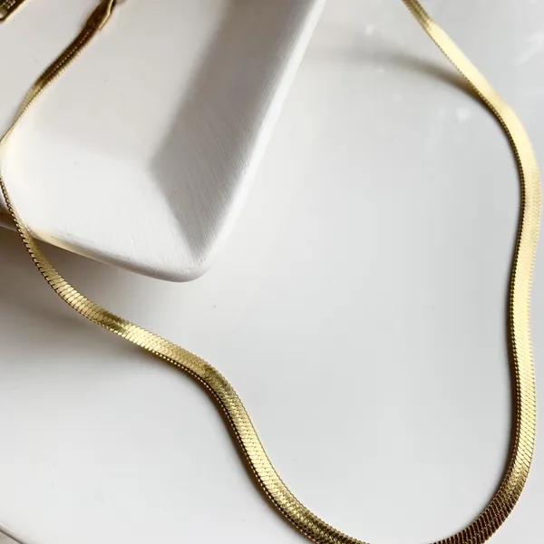Gold Plated Herringbone Necklace - Image 4
