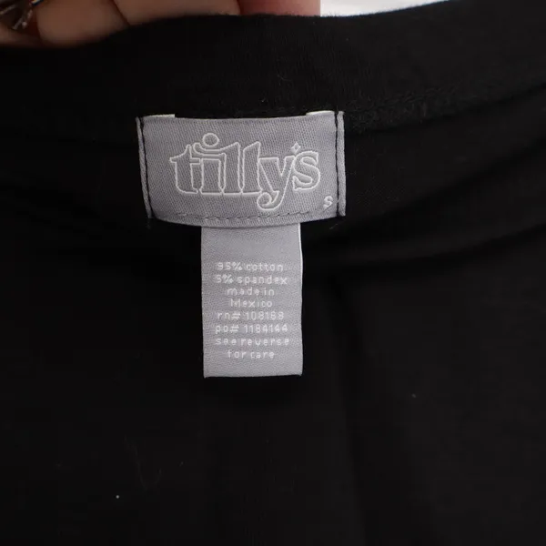 Tillys Skort Womens S Wrap Black Cotton Blend Mini Active Casual Excellent - Image 2