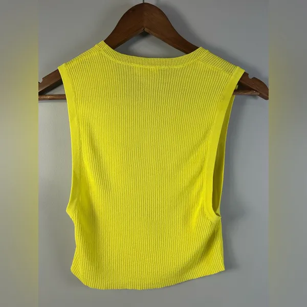Free People Muscle Up Crop Tank Top In Lime Soda Yellow Size Small - Image 2