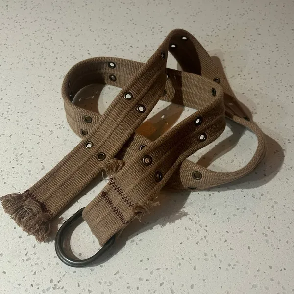Belt Canvas Rivet Tan - Image 5
