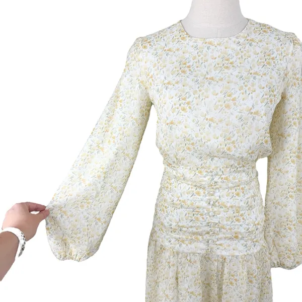 VEILED Randa Ruched Maxi Dress Honey Floral Sz XS NWT - Image 6