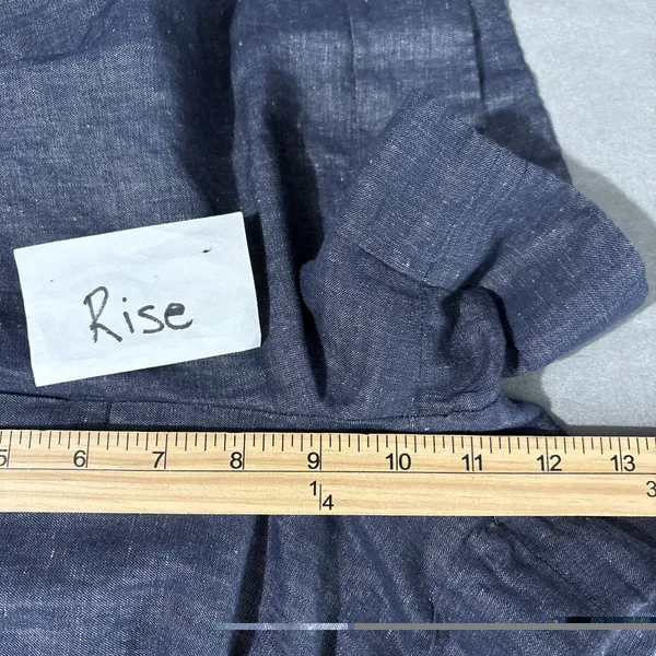 Express Chambray Linen Denim Short Size 12 Pleated Dark Blue Jean Mini 4" Preppy - Image 11