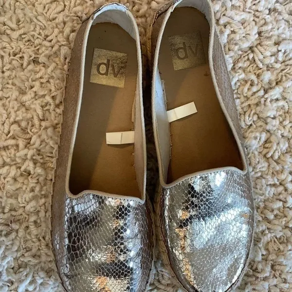 DV Dolce Vita for Target Canvas Gold Metallic Flat Espadrilles Shoes Size 9 - Image 3