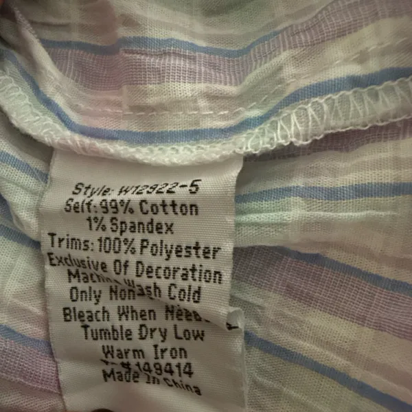 Johnny Was Malo Puff Sleeve Blouse S NWT Lavender Plaid - Image 5