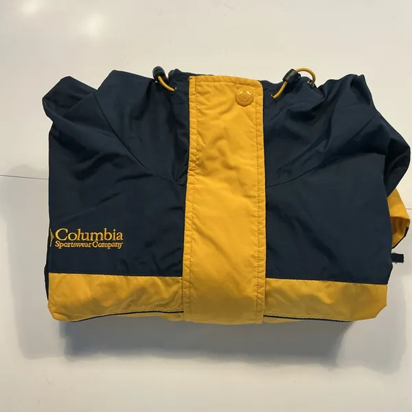 Columbia Women’s Yellow Navy Hooded Rain Jacket Interchange Shell X - Image 8
