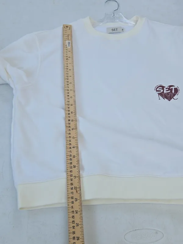 SET Active NYC Heart Graphic Crewneck Sweatshirt White Size S - Image 9