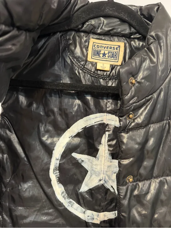 Converse‎ Women's Black Quilted Puffer Vest with Snap Front - Image 3