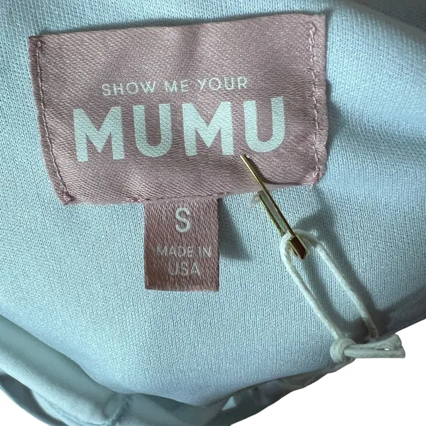 NWT Show Me Your Mumu World Tour Christy Mini Dress Mint Blue Travel Size S - Image 8