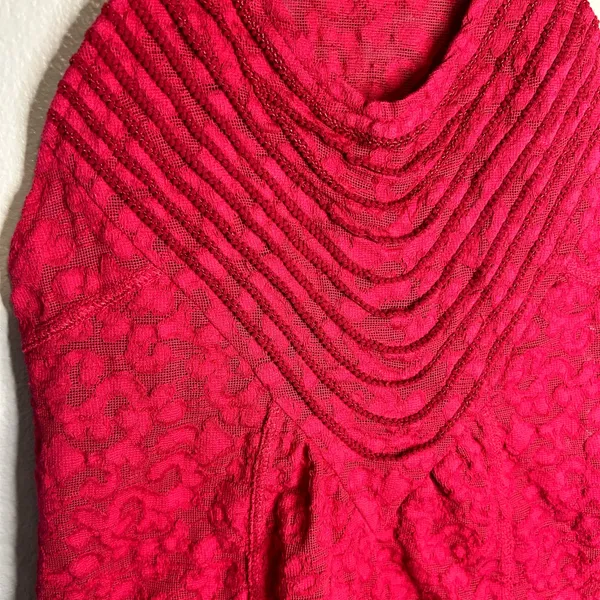 Free People Vibrant Red Textured Tank Top - Image 2