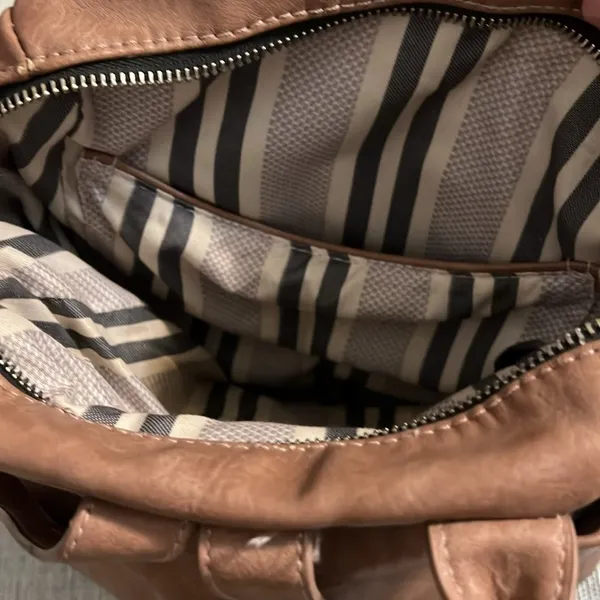 Urban Expressions Brown Faux‎ Leather Mini Backpack Convertible Crossbody Bag - Image 11