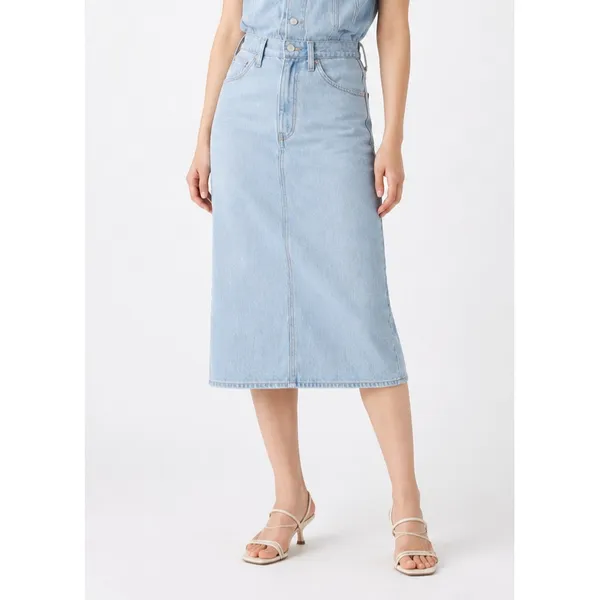 Levi's Denim Dress Women XS Blue NWT Sleeveless Midi Button Front Pockets - Image 8