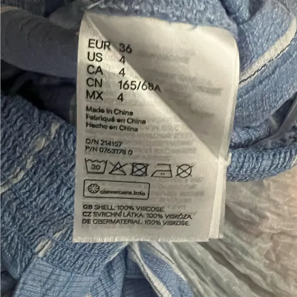 H&M Women Blue and White Striped Jumpsuit with smocking size 4 - Image 9