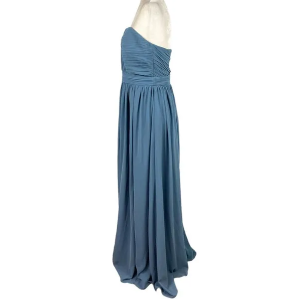 Lulus Endless Glamour Slate Blue Strapless Maxi Dress XL – Pleated Wedding Guest - Image 11