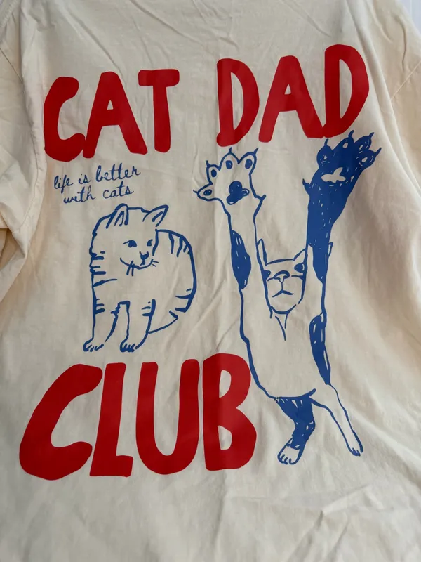 Comfort Colors Men's “Cat Dad” Graphic T Shirt - Image 2