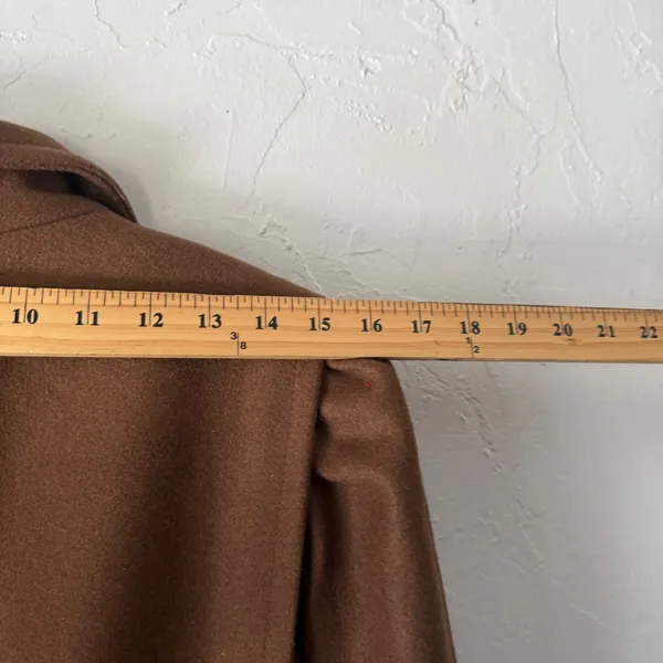 Vintage Max New York Wool Blend Long Coat Brown Large‎ Clean Girl Peppy Academia - Image 11