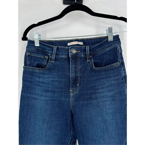 Levis Womens Stretch H Rise Straight Jeans Blue Denim Medium Wash Size 6 size 29 - Image 6