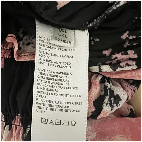 Free People Daphne Floral Blouse Midnight Combo Size Large Black Pink Whimsigoth - Image 10