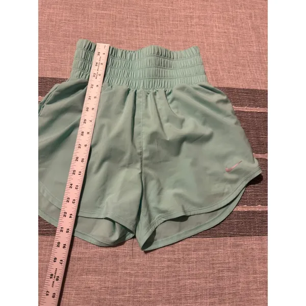 Nike Dri Fit Women's Aqua Mint‎ Running Shorts High Waist XS - Image 2