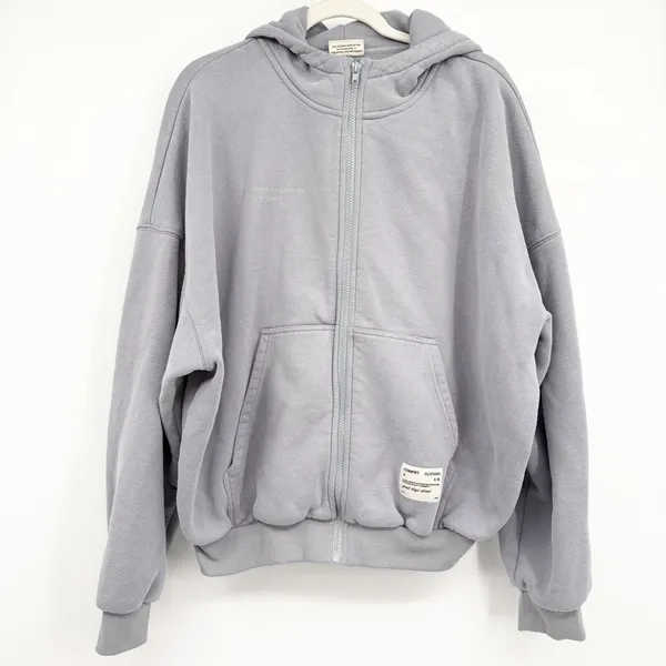 Comfrt Unisex Affirmation Collection Vol 9 Oversized Zip Up Hoodie XS Slate Blue - Image 2