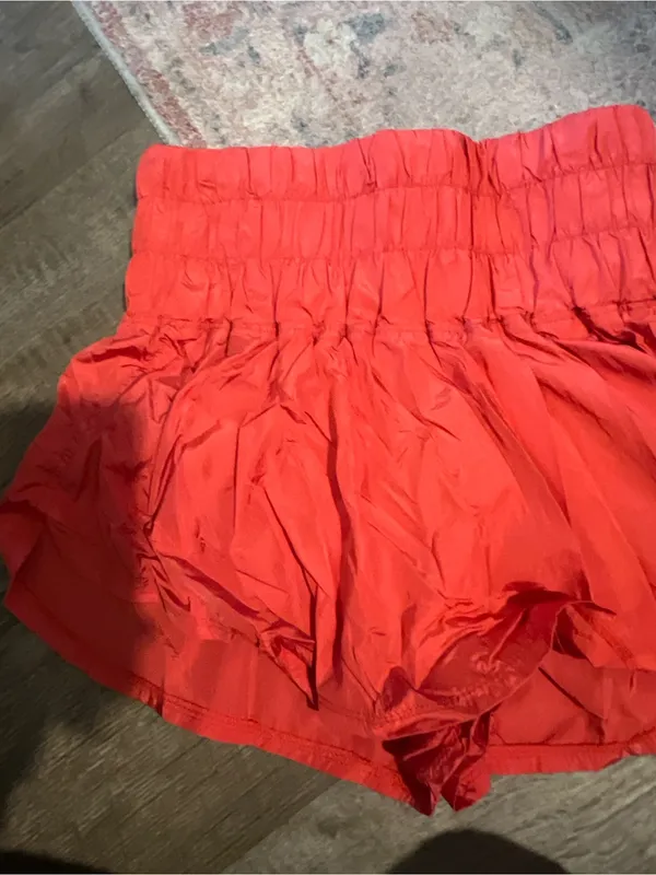 Free people movement way home Red Orange Smocked Waist Mini Skirt - Image 7