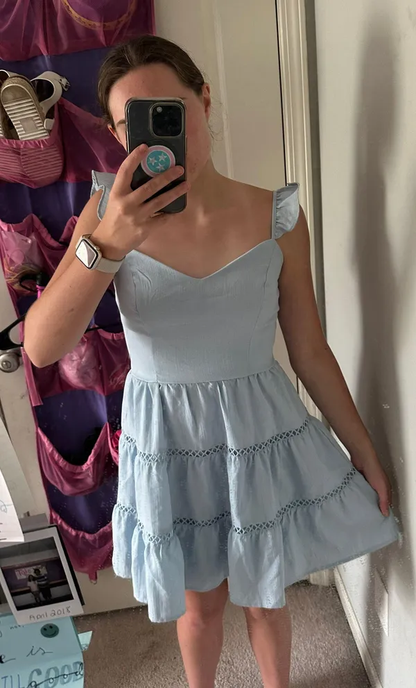 Altar'd State Light Blue Ruffle Dress - Image 3