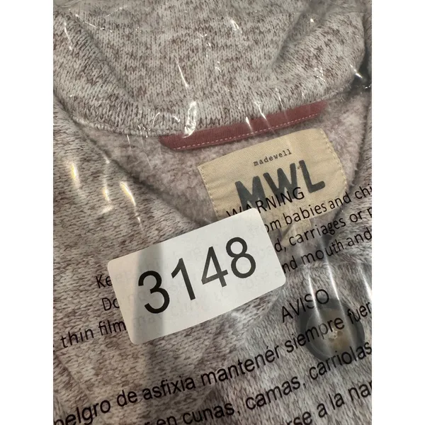 Madewell MWL (Re)sourced Sweater Fleece Shirt-Jacket Shacket Oversized XL‎ Gray - Image 13