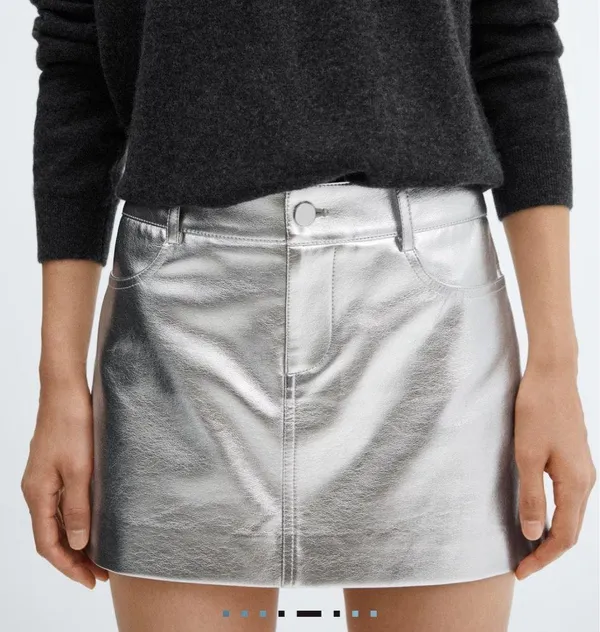Silver mini skirt  - Image 2