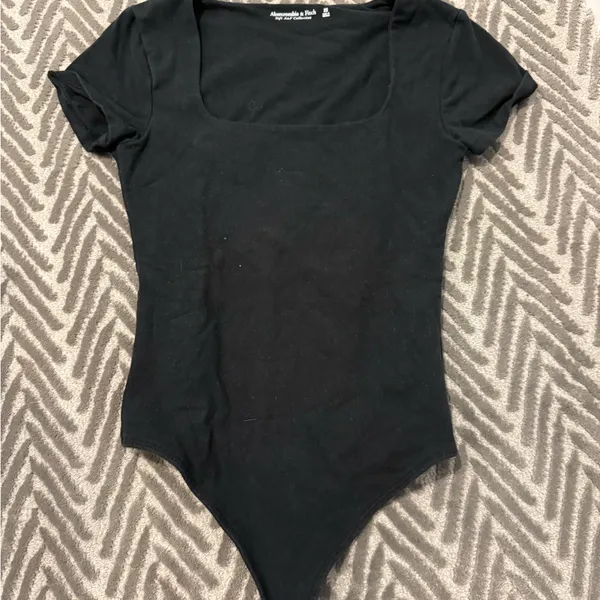 Abercrombie & Fitch Black Scoop Neck Bodysuit - Soft A&F Collection - Image 2