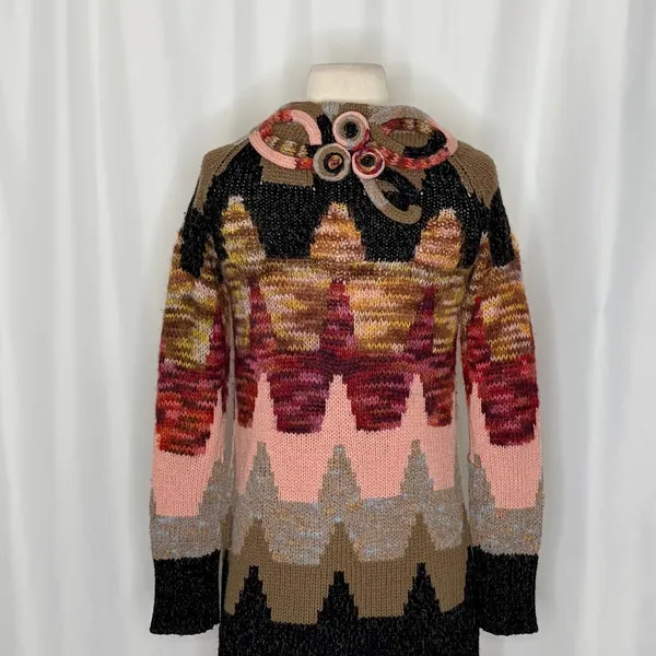 Anthropologie SLEEPING ON SNOW Loops & Angles Cardigan Sweater Wool Small - Image 8