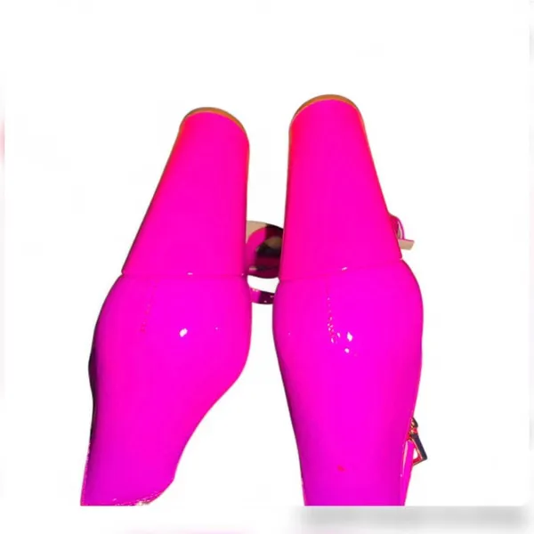 Sam Edelman Hot Pink Patent Ankle Strap Heels Barbiecore Statement Sandals 8M - Image 5
