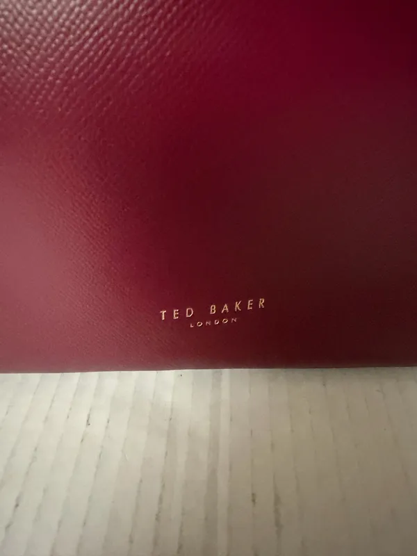 Ted Baker Burgundy Tote Bag Large Structured Shoulder Handbag - Image 15