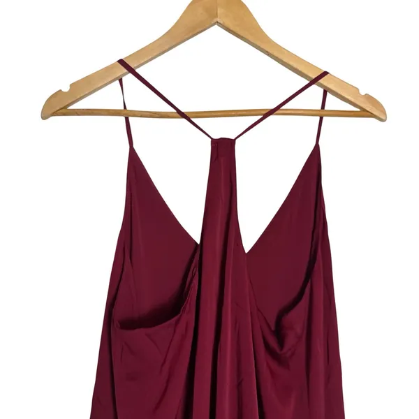 Alice + Olivia Red Sleeveless V-Neck Racerback Silk Cami Mini Dress Size ? - Image 9