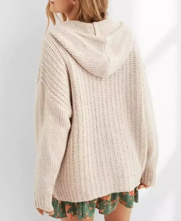 Aerie Chunky Street Knit Hoodie Pullover - Image 2