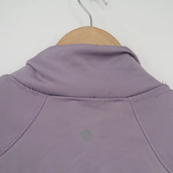 Avia Womens Full Zip Athletic Jacket Lavender Purple Mock Neck Thumbholes Small - Image 7