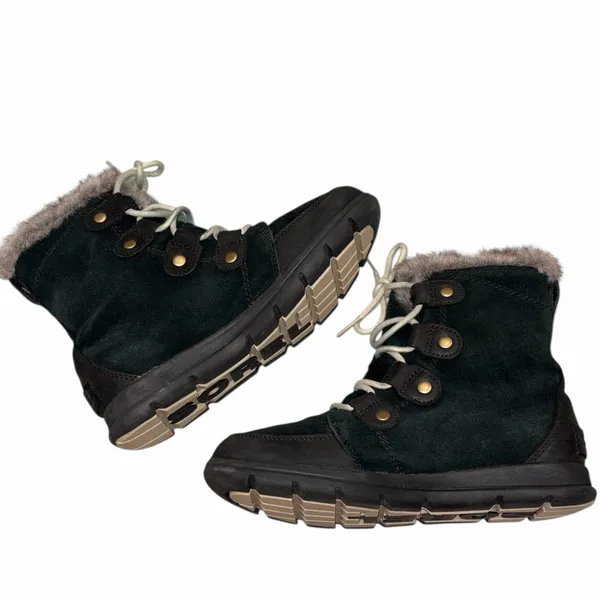 Sorel Explorer Black Joan Suede Boots Shoes size 8.5 - Image 9