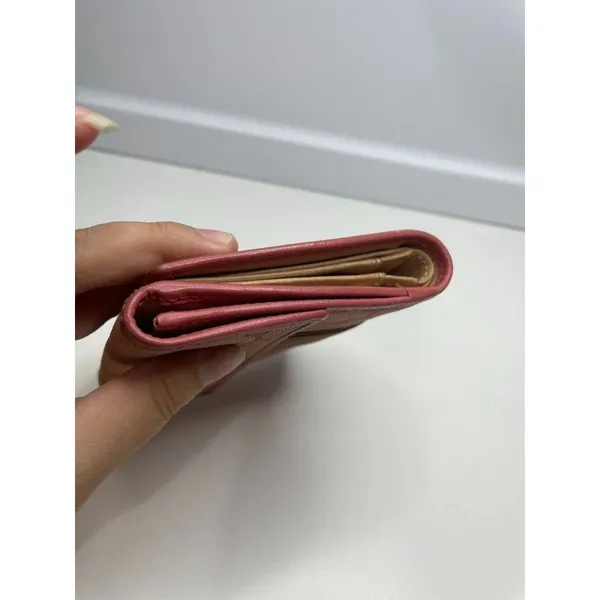 Y2K Vintage Coach Pink Signature Suede Leather Wallet Authentic - Image 10