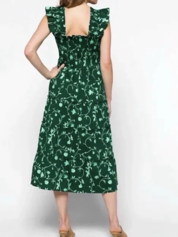 Hill House Home The Akilah Nap Dress Green Botanical Size XS - Image 2