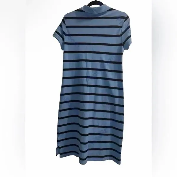 ✨Lands' End Women's Short Sleeve Polo Sz Small Blue Striped Dress✨ - Image 5