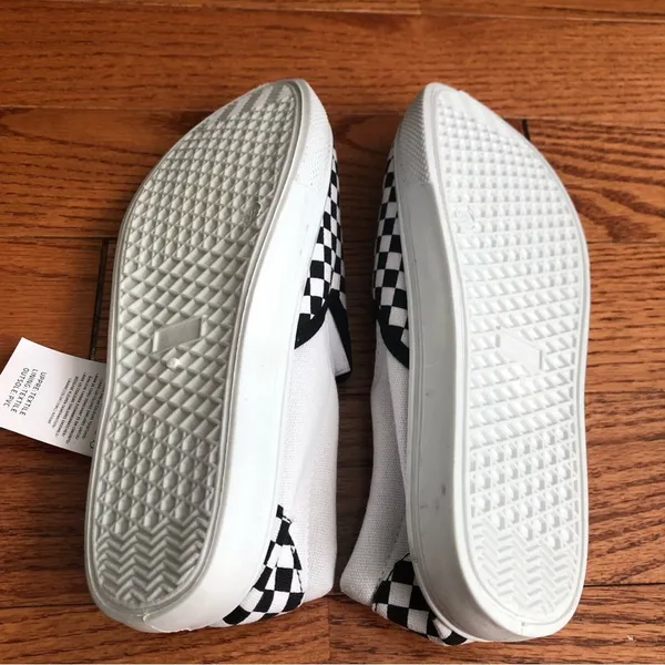 Josini Slip-on Vans Inspired Canvas Sneakers Black White Women’s Size 7 NWT - Image 6